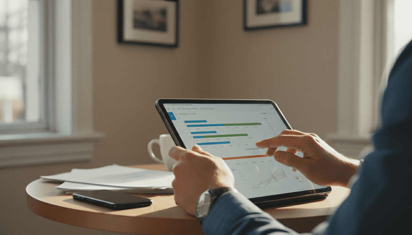 Real-time revenue dashboard on a tablet