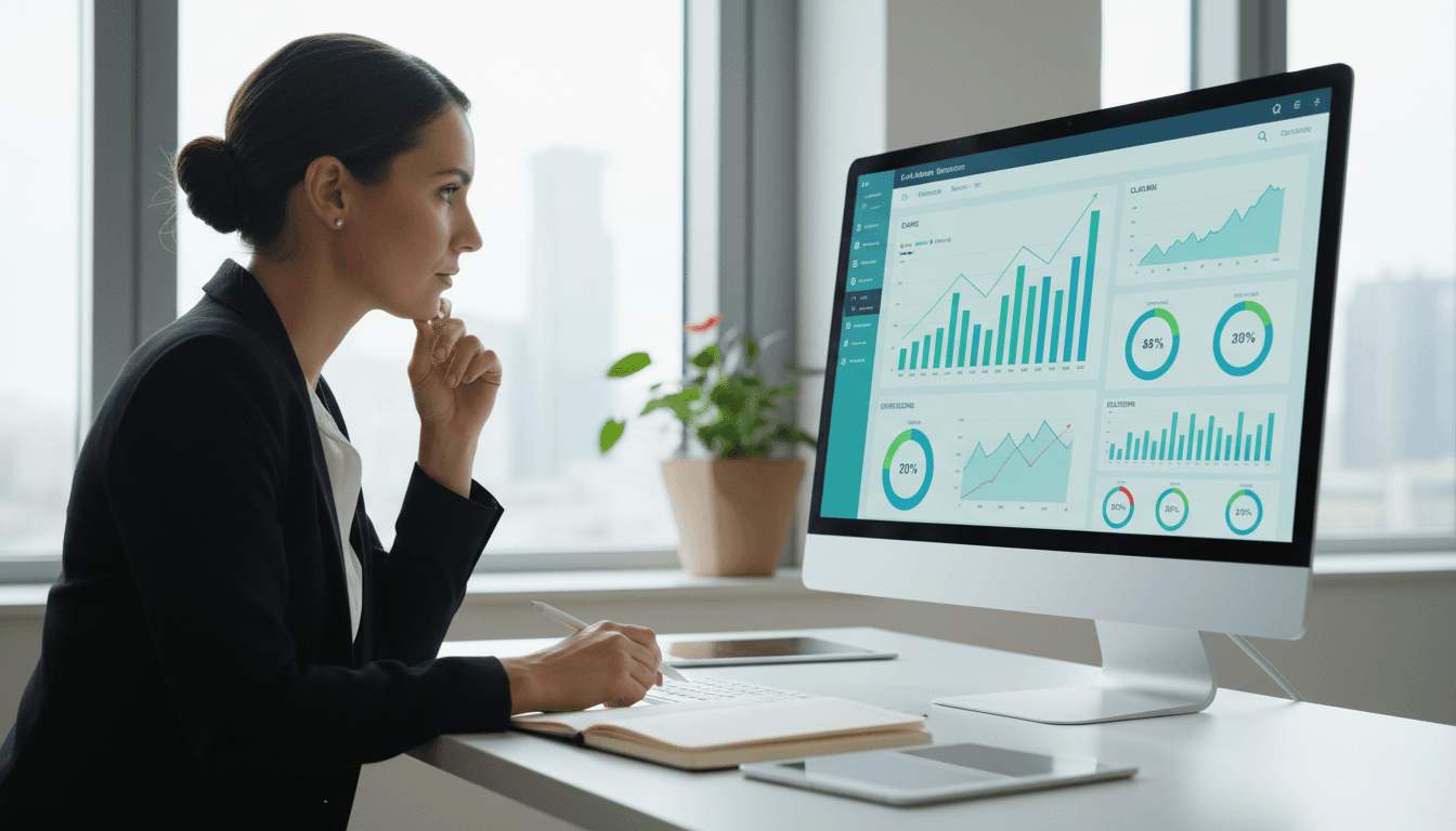 Real-time revenue tracking dashboard on computer screen